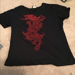 Tops - BLACK AND RED DRAGON T SHIRT Tops - BLACK AND RED DRAGON T SHIRT